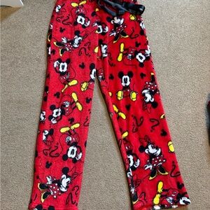 Disney Mickey and Minnie Mouse Red Pajama Bottoms
